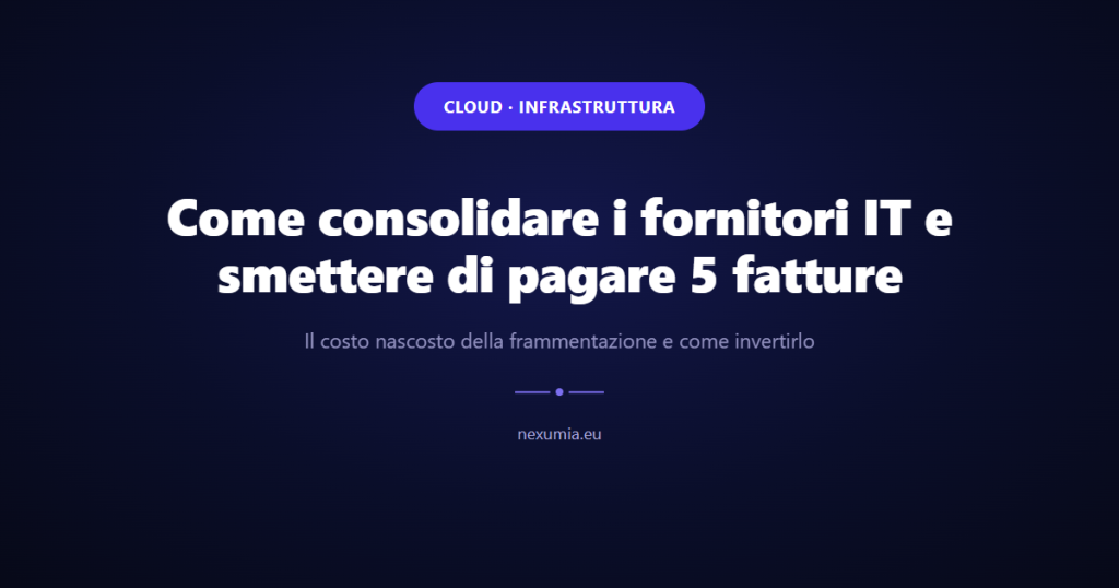 Immagine di copertina dell'articolo: Come consolidare i fornitori IT e smettere di pagare 5 fatture