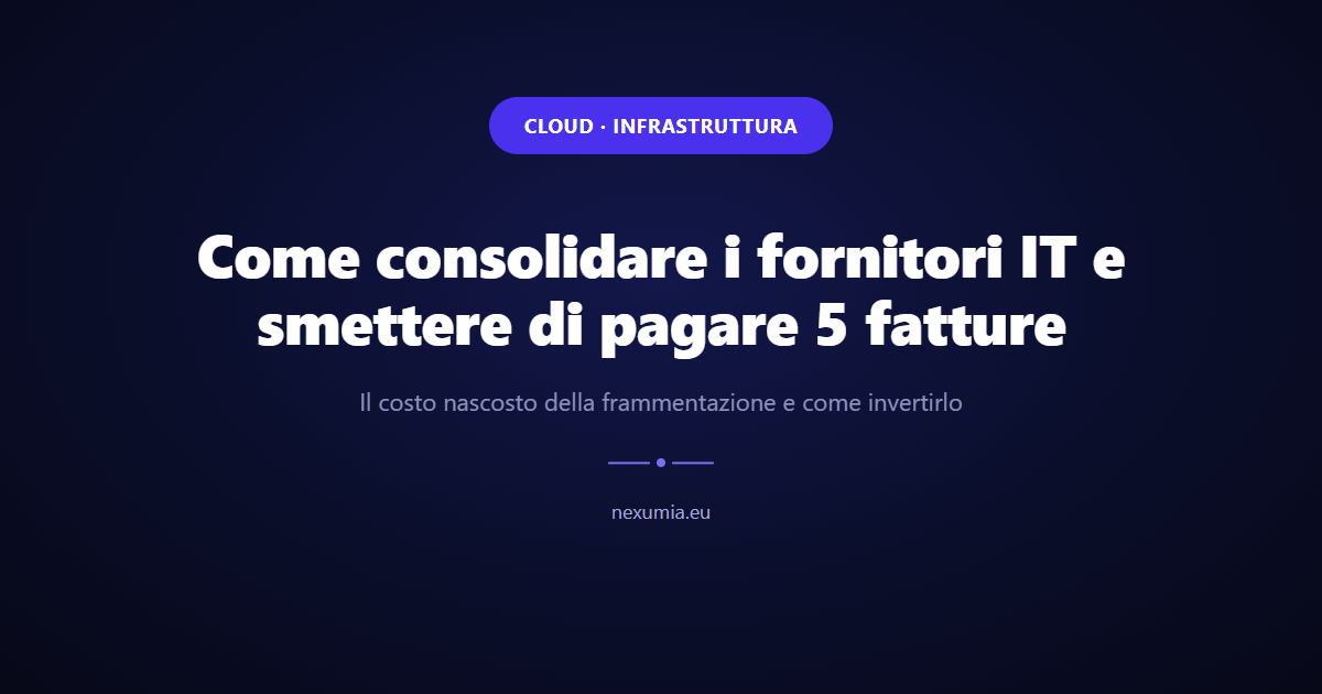 Immagine di copertina dell'articolo: Come consolidare i fornitori IT e smettere di pagare 5 fatture
