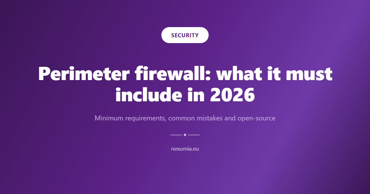 Cover image for the article: Perimeter firewall: what it must include in 2026