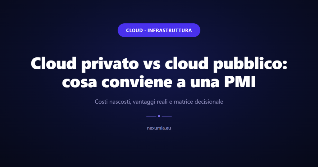 Immagine di copertina dell'articolo: Cloud privato vs cloud pubblico: cosa conviene a una PMI