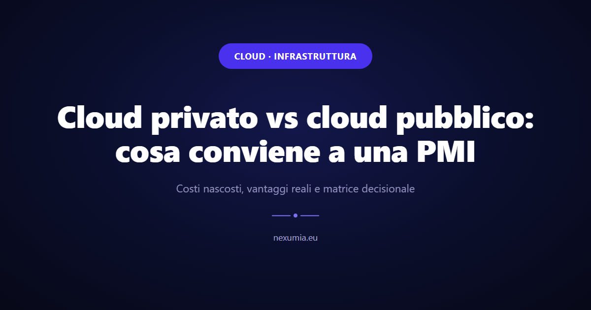 Immagine di copertina dell'articolo: Cloud privato vs cloud pubblico: cosa conviene a una PMI